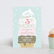 "Ice Cream Cone" - Children's Birthday Party Invitations in Frozen by Alethea and Ruth - Front