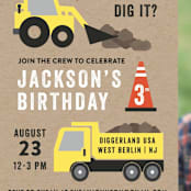 "party zone" - Children's Birthday Party Invitations in Kraft by Annie Holmquist - Detail