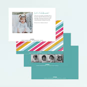 "Birthday Balloons" - Children's Birthday Party Invitations in Teal by Hooray Creative - Back of Card Options