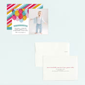 "Birthday Balloons" - Children's Birthday Party Invitations in Teal by Hooray Creative - Assembled