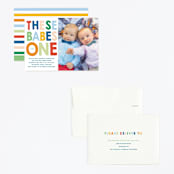 "These Babes" - Children's Birthday Party Invitations in Mint by Baumbirdy - Assembled