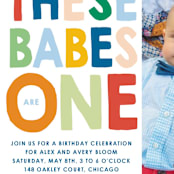 "These Babes" - Children's Birthday Party Invitations in Mint by Baumbirdy - Detail