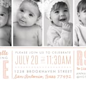 "What a Year" - Children's Birthday Party Invitations in Rose by Lauren Chism - Detail