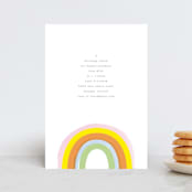 "Little Rainbow" - Children's Birthday Party Invitations in Apricot by Baumbirdy - Front