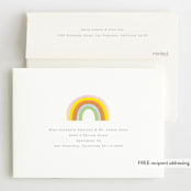 "Little Rainbow" - Children's Birthday Party Invitations in Apricot by Baumbirdy - FREE Recipient Addressing