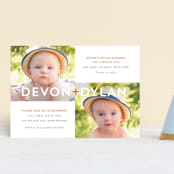 "Plus" - Children's Birthday Party Invitations in Tangerine by Olivia Raufman - Front