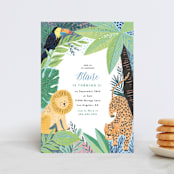 "Jungle Animal Sketchbook" - Children's Birthday Party Invitations in Canary by Alethea and Ruth - Front