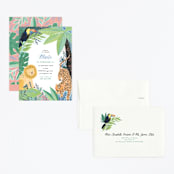 "Jungle Animal Sketchbook" - Children's Birthday Party Invitations in Canary by Alethea and Ruth - Assembled