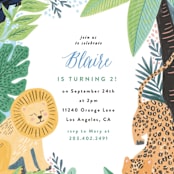 "Jungle Animal Sketchbook" - Children's Birthday Party Invitations in Canary by Alethea and Ruth - Detail