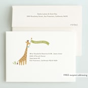 "Animals on parade" - Children's Birthday Party Invitations in Pear by Jennifer Wick - FREE Recipient Addressing