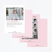 "Little Bunny" - Children's Birthday Party Invitations in Carnation by Michelle Taylor - Back of Card Options