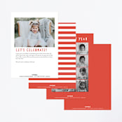 "Sound the Alarm Firetruck" - Children's Birthday Party Invitations in Poinsettia by Alethea and Ruth - Back of Card Options