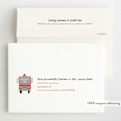 "Sound the Alarm Firetruck" - Children's Birthday Party Invitations in Poinsettia by Alethea and Ruth - FREE Recipient Addressing