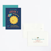"Around the Sun" - Children's Birthday Party Invitations in Midnight by Cat Caudillo - Assembled