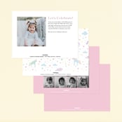 "Unicorn Dreams" - Children's Birthday Party Invitations in Bubblegum by Jennifer Wick - Back of Card Options