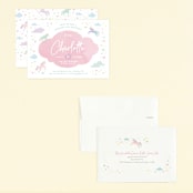 "Unicorn Dreams" - Children's Birthday Party Invitations in Bubblegum by Jennifer Wick - Assembled