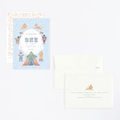 "Step Right Up" - Children's Birthday Party Invitations in Sky by Joanna Griffin - Assembled