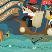 "pARRRty!" - Children's Birthday Party Invitations in Ocean by Lori Wemple - Detail