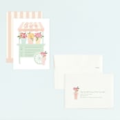 "Petite flower cart" - Children's Birthday Party Invitations in Grass by Jennifer Wick - Assembled