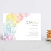 "Balloon Arch" - Children's Birthday Party Invitations in Rainbow by Robert and Stella - Front