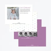"Balloon Arch" - Children's Birthday Party Invitations in Rainbow by Robert and Stella - Back of Card Options