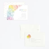 "Balloon Arch" - Children's Birthday Party Invitations in Rainbow by Robert and Stella - Assembled
