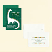 "Dinotastic" - Children's Birthday Party Invitations in Palm by Laura Hankins - Assembled