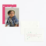 "This Is One" - Children's Birthday Party Invitations in Frost by Bethany Anderson - Assembled