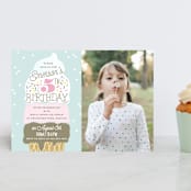 "Ice Cream Cone" - Children's Birthday Party Invitations in Frozen by Alethea and Ruth - Front