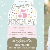"Ice Cream Cone" - Children's Birthday Party Invitations in Frozen by Alethea and Ruth - Detail