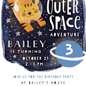 "Outer Space" - Children's Birthday Party Invitations in Northstar by iamtanya - Detail