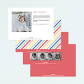 "Colorblock" - Children's Birthday Party Invitations in Kraft by Laura Hankins - Back of Card Options