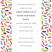 "Confetti Sprinkle" - Children's Birthday Party Invitations in Gumdrops by Up Up Creative - Detail