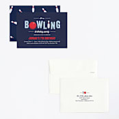 "Bowling birthday party" - Children's Birthday Party Invitations in Blue Slate by Anupama - Assembled