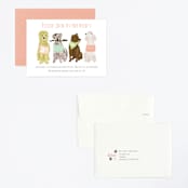 "Puppy Line-Up" - Children's Birthday Party Invitations in Peony by Shiny Penny Studio - Assembled