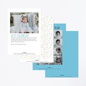 "Cupcake Topper" - Children's Birthday Party Invitations in Turquoise by Alethea and Ruth - Back of Card Options