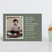 "Rolled into one" - Children's Birthday Party Invitations in Moss by Hudson meet Rose - Front