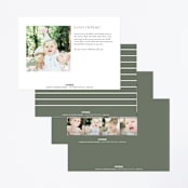 "Rolled into one" - Children's Birthday Party Invitations in Moss by Hudson meet Rose - Back of Card Options