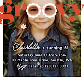 "Let's get groovy" - Children's Birthday Party Invitations in Rose by Hudson meet Rose - Detail