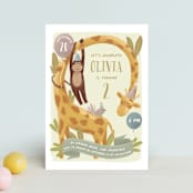 "Animals" - Children's Birthday Party Invitations in Toffee by Remioni - Front