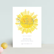 "Little Sunshine" - Children's Birthday Party Invitations in Marshmallow by Rebecca Durflinger - Front