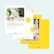 "Little Sunshine" - Children's Birthday Party Invitations in Marshmallow by Rebecca Durflinger - Back of Card Options