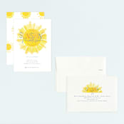"Little Sunshine" - Children's Birthday Party Invitations in Marshmallow by Rebecca Durflinger - Assembled