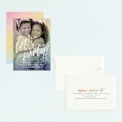 "Rainbow Photo" - Children's Birthday Party Invitations in Sherbet by Jessie Steury - Assembled