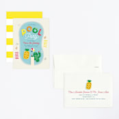 "Pool Party" - Children's Birthday Party Invitations in Pineapple by Erica Krystek - Assembled
