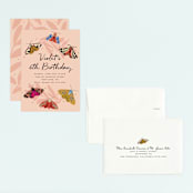 "Night Flight" - Children's Birthday Party Invitations in Blush by Morgan Kendall - Assembled