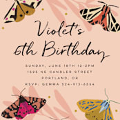 "Night Flight" - Children's Birthday Party Invitations in Blush by Morgan Kendall - Detail