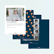 "Arched Dinosaur" - Children's Birthday Party Invitations in Leaf by Kacey Kendrick Wagner - Back of Card Options