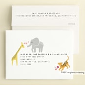 "Jungle Fun" - Children's Birthday Party Invitations in Fuchsia by Jessie Steury - FREE Recipient Addressing
