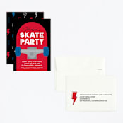 "Skateboard" - Children's Birthday Party Invitations in Siren by Kacey Kendrick Wagner - Assembled